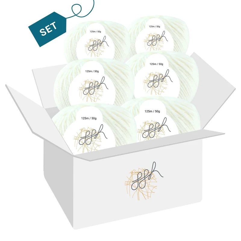 ggh Merino Deluxe - 300g Set (6x50g) - 002 - Weiß