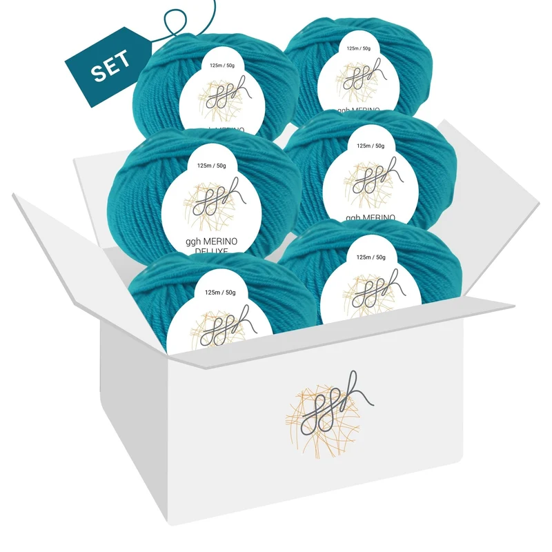 ggh Merino Deluxe - 300g Set (6x50g) - 025 - Ozeangrün