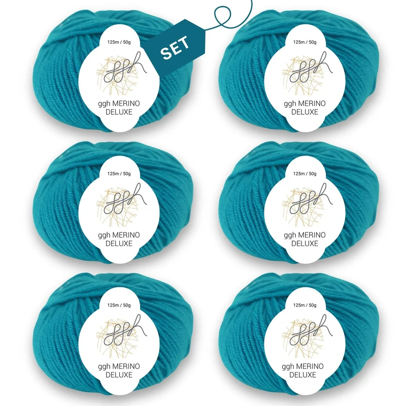 ggh Merino Deluxe - 300g Set (6x50g) - 025 - Ozeangrün