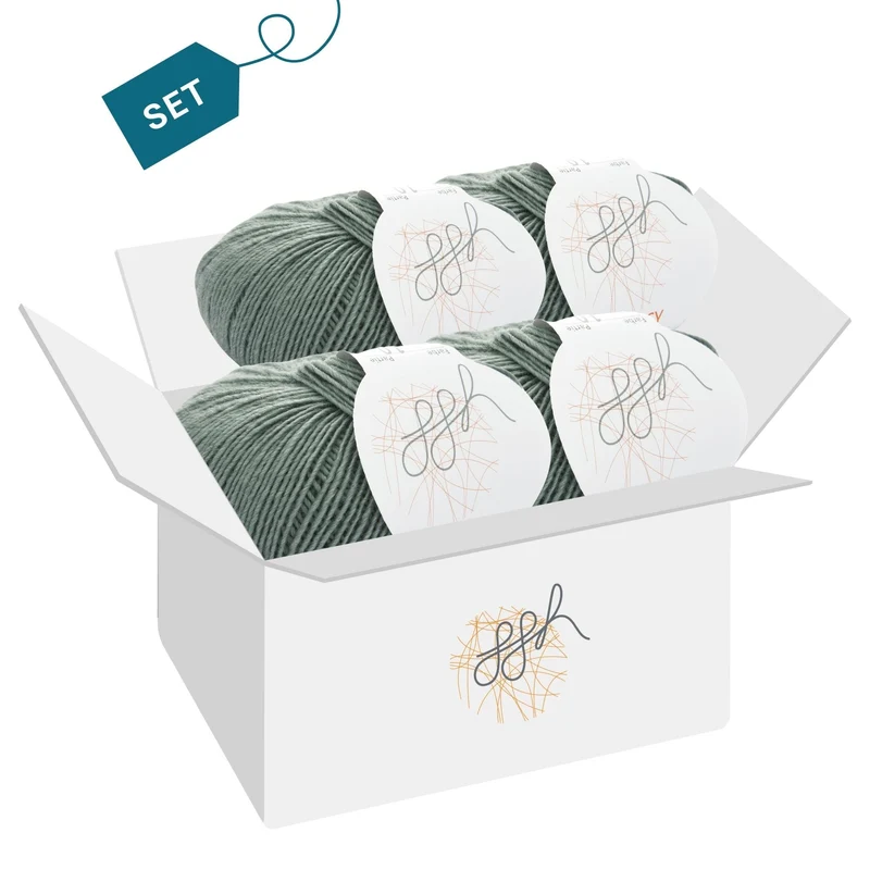 ggh Lacy | Set mit 4 x 25g (insg. 100g) - 009 - Grüngrau