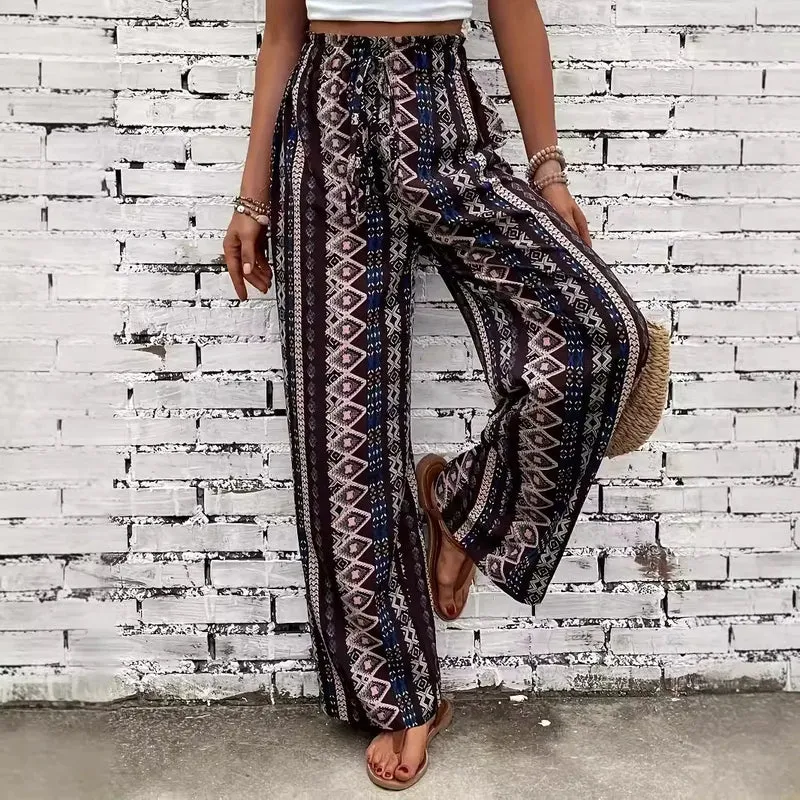 Damen Yoga Hose Bootcut Hüftjeans Hippie Retro Flared Leggins Bohemian Style