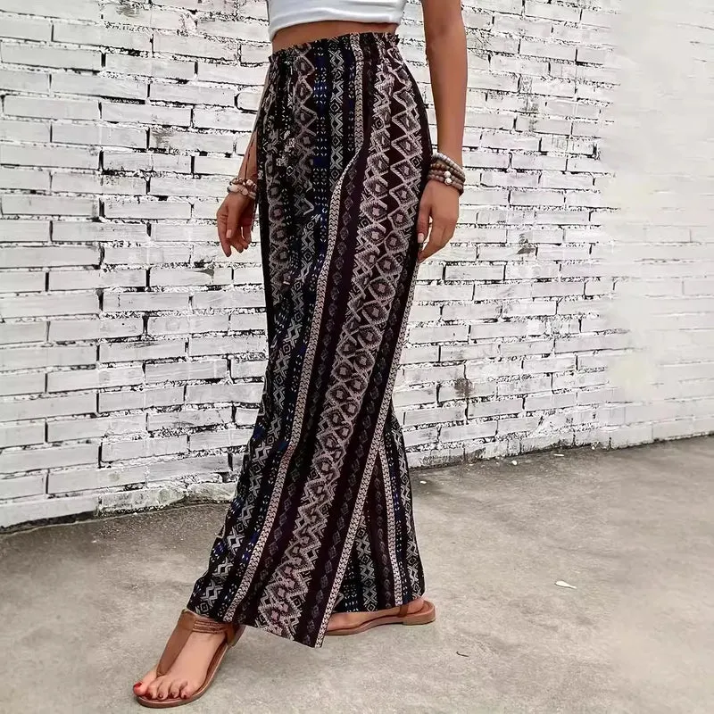Damen Yoga Hose Bootcut Hüftjeans Hippie Retro Flared Leggins Bohemian Style
