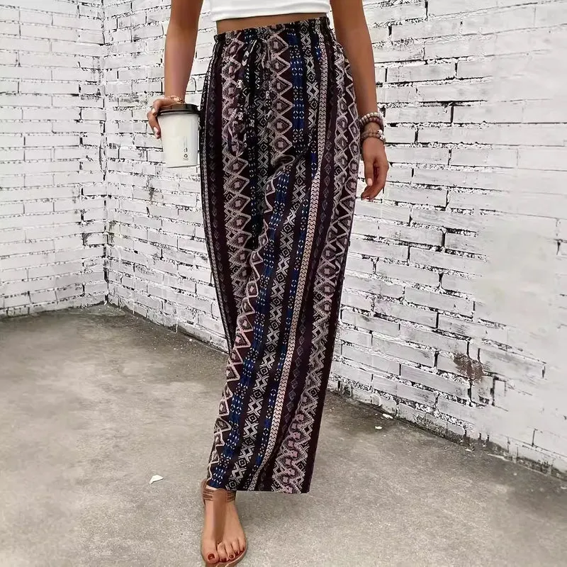 Damen Yoga Hose Bootcut Hüftjeans Hippie Retro Flared Leggins Bohemian Style