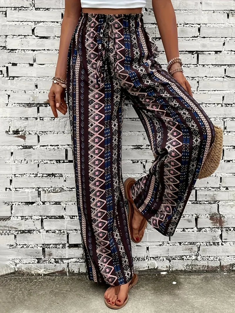 Damen Yoga Hose Bootcut Hüftjeans Hippie Retro Flared Leggins Bohemian Style