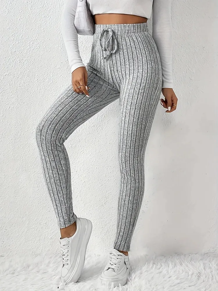 Frauen Winter Warm Gerippte Strick Strumpfhose Blickdicht Hose Leggins