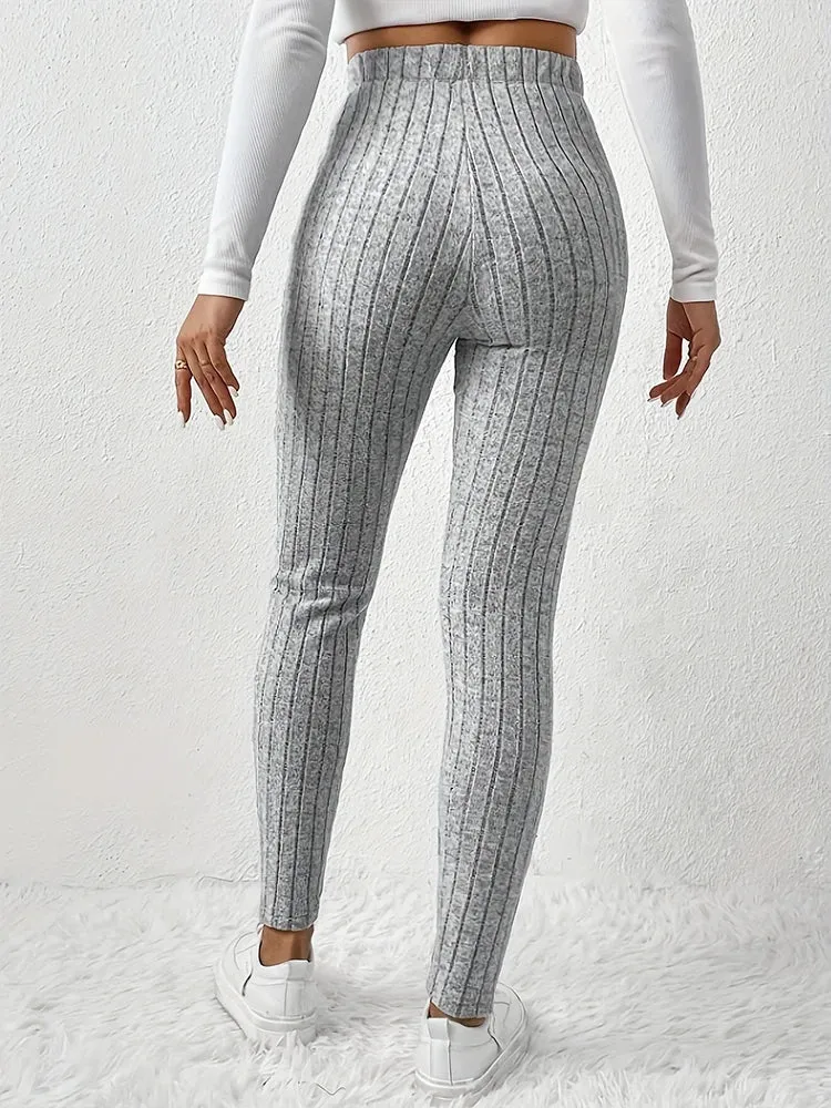 Frauen Winter Warm Gerippte Strick Strumpfhose Blickdicht Hose Leggins