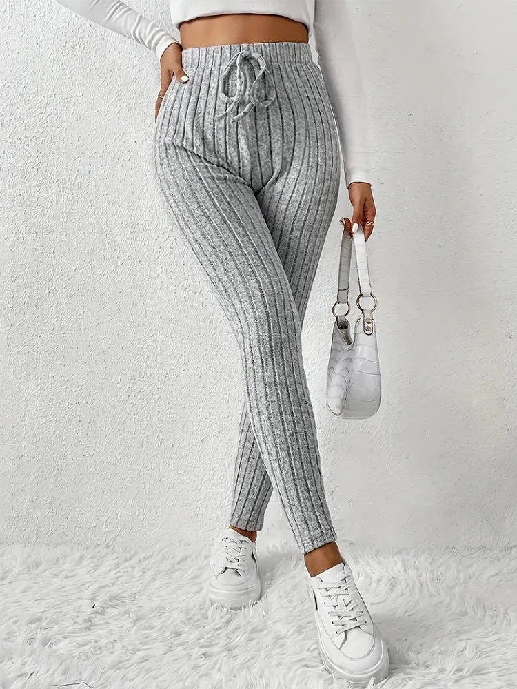 Frauen Winter Warm Gerippte Strick Strumpfhose Blickdicht Hose Leggins