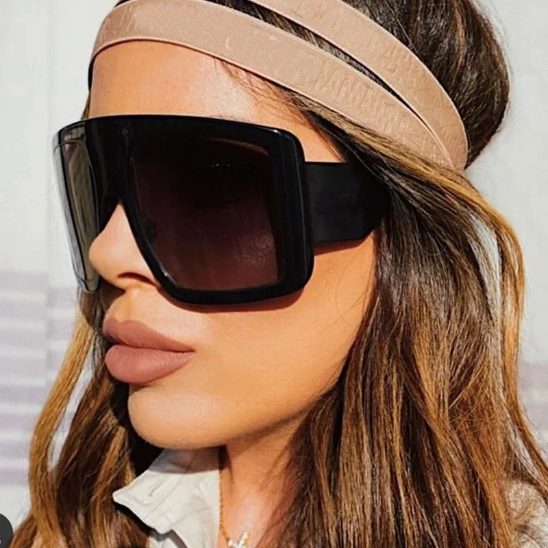 Damen Sonnenbrille Designer Luxus Brille Quadratische Übergröße Gläser Vintage