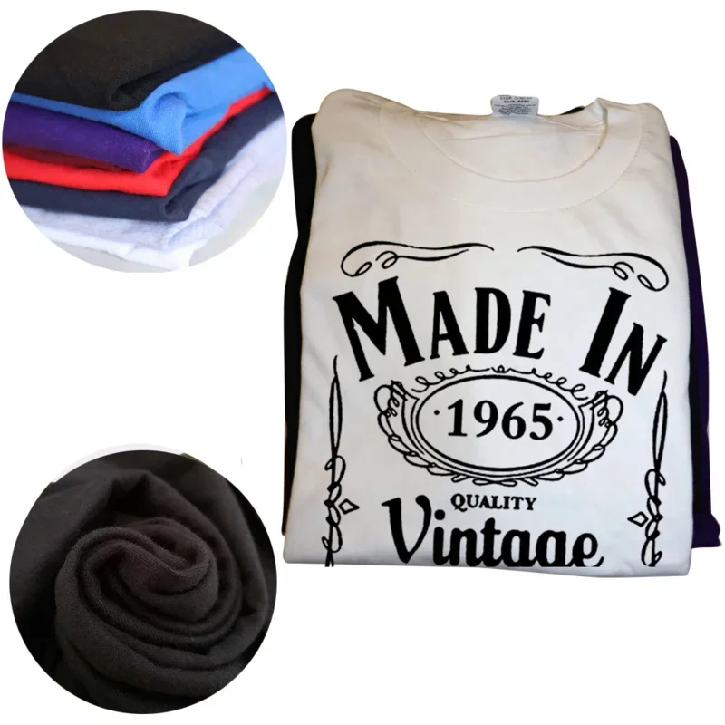 Herren T-Shirt Made In 1965 Shirt Unisex Streetwear Tank Top 100% Baumwolle