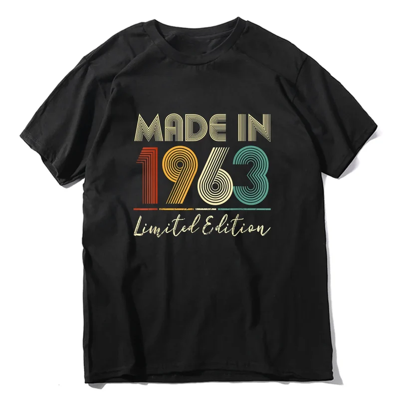 Herren T-Shirt Made In 1963 Shirt Unisex Streetwear Tank Top 100% Baumwolle