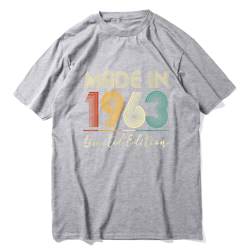 Herren T-Shirt Made In 1963 Shirt Unisex Streetwear Tank Top 100% Baumwolle