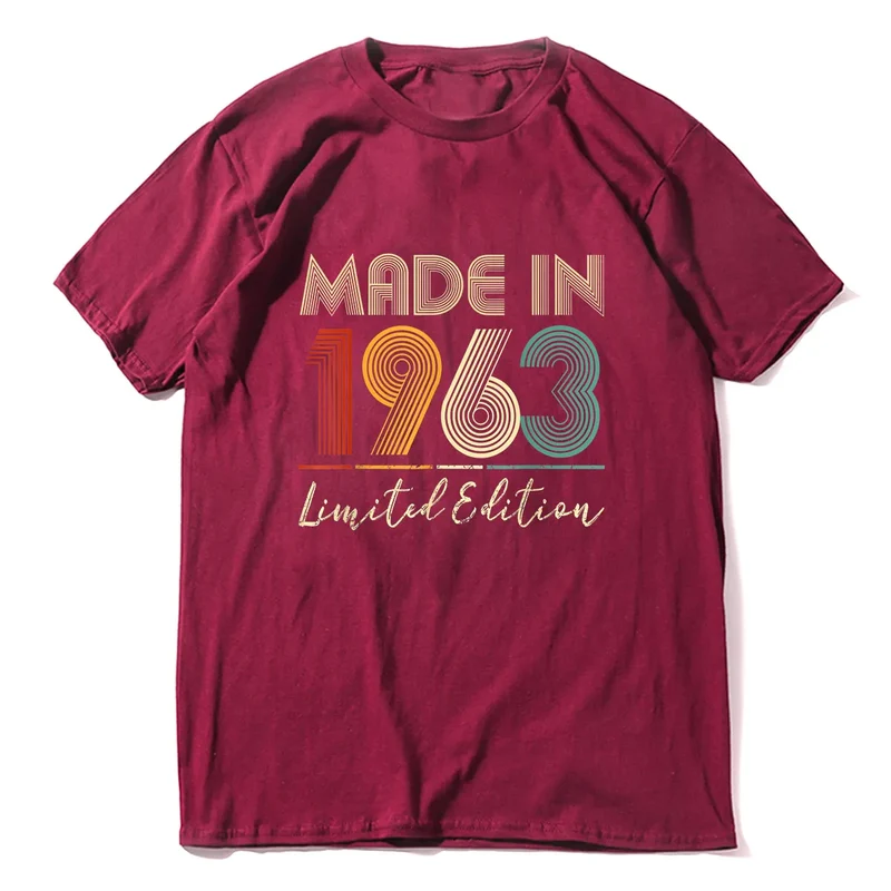 Herren T-Shirt Made In 1963 Shirt Unisex Streetwear Tank Top 100% Baumwolle