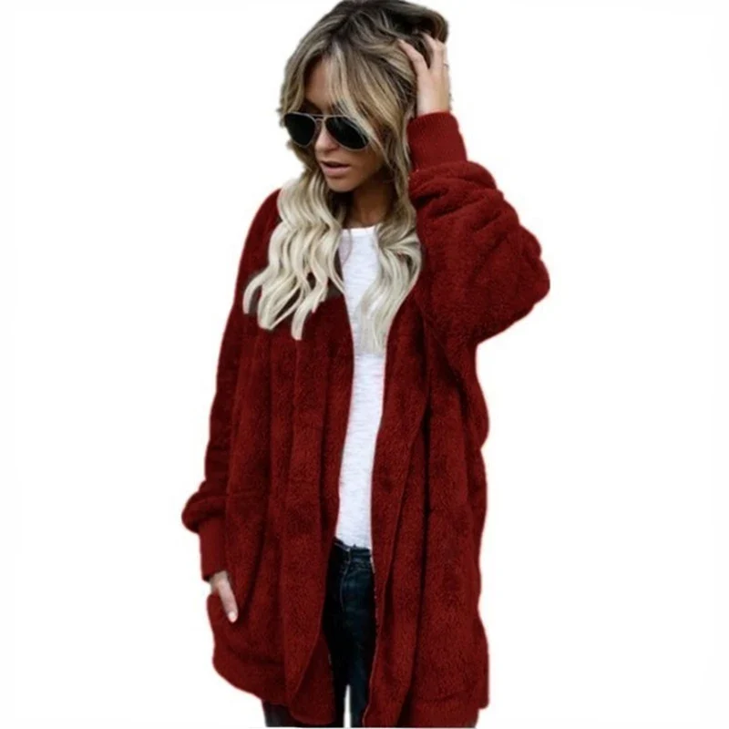 Teddy Kapuzenpullover Hoodie Pulli Damen Kapuzenpulli Jacke Kapuzenjacke