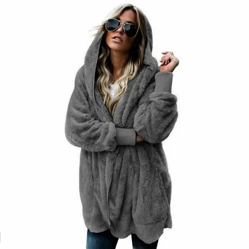 Teddy Kapuzenpullover Hoodie Pulli Damen Kapuzenpulli Jacke Kapuzenjacke
