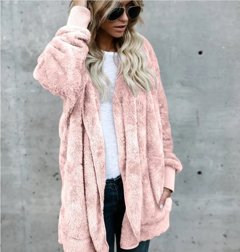 Teddy Kapuzenpullover Hoodie Pulli Damen Kapuzenpulli Jacke Kapuzenjacke