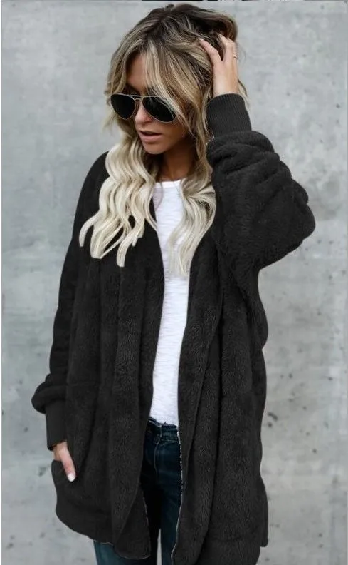 Teddy Kapuzenpullover Hoodie Pulli Damen Kapuzenpulli Jacke Kapuzenjacke