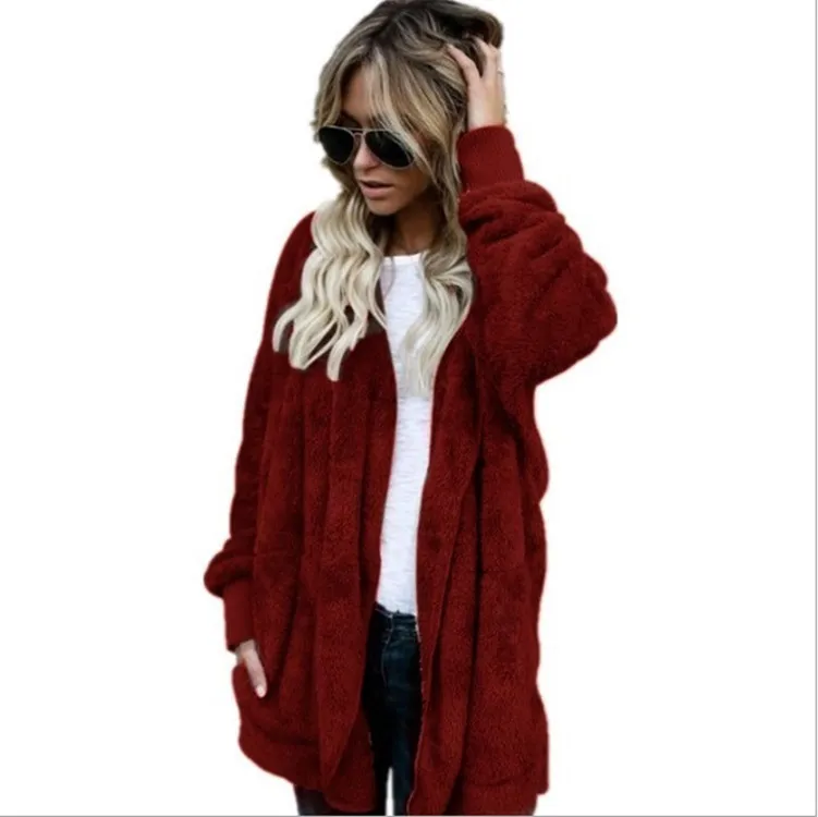 Teddy Kapuzenpullover Hoodie Pulli Damen Kapuzenpulli Jacke Kapuzenjacke