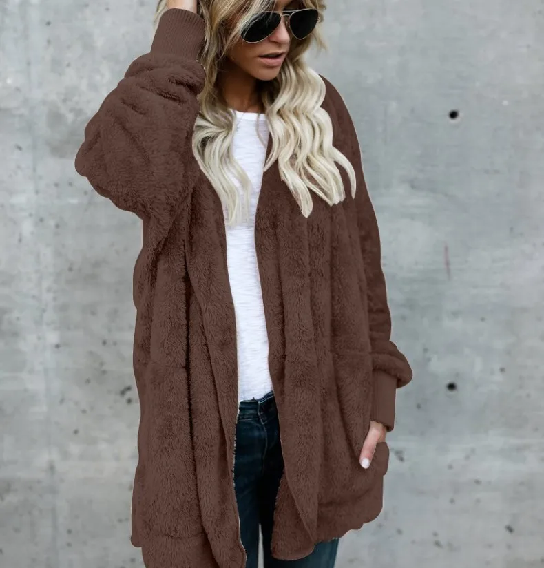 Teddy Kapuzenpullover Hoodie Pulli Damen Kapuzenpulli Jacke Kapuzenjacke