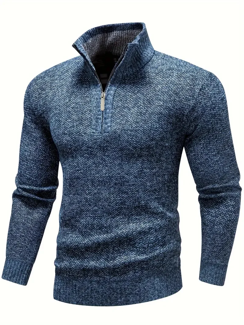 Herren Pullover Sweatshirt Troyer Pulli Sweater Stehkragen Zipper Langarmpulli