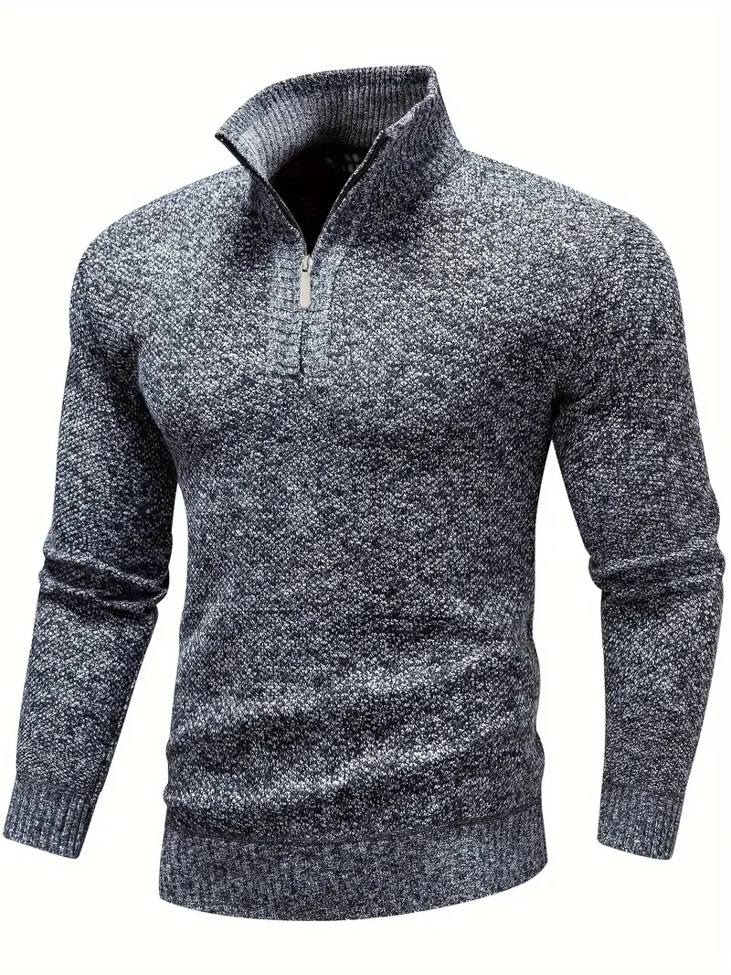 Herren Pullover Sweatshirt Troyer Pulli Sweater Stehkragen Zipper Langarmpulli