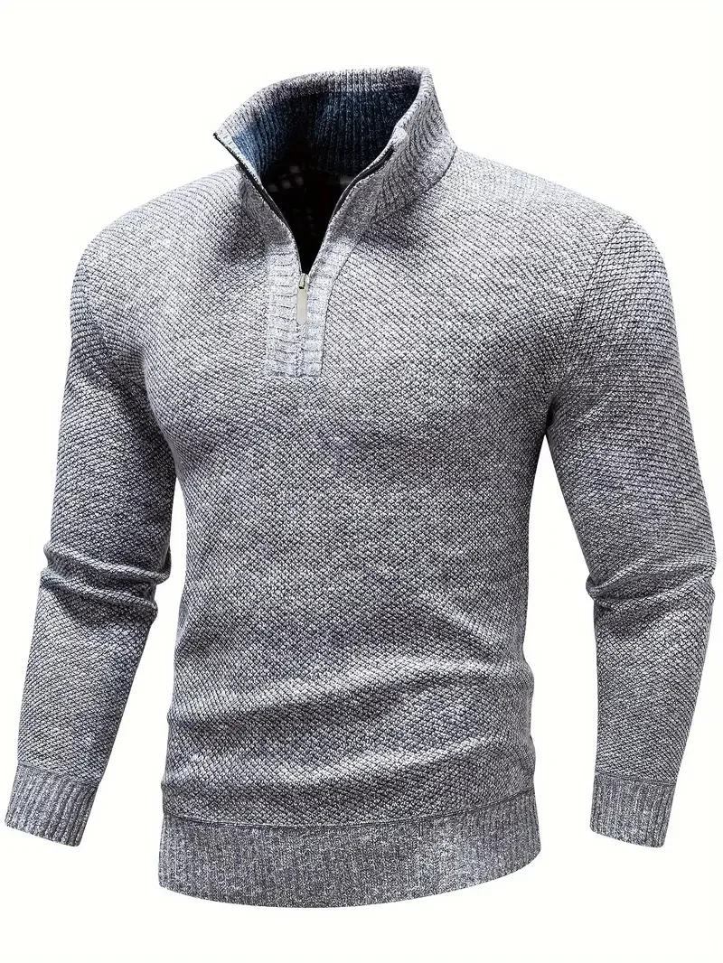 Herren Pullover Sweatshirt Troyer Pulli Sweater Stehkragen Zipper Langarmpulli
