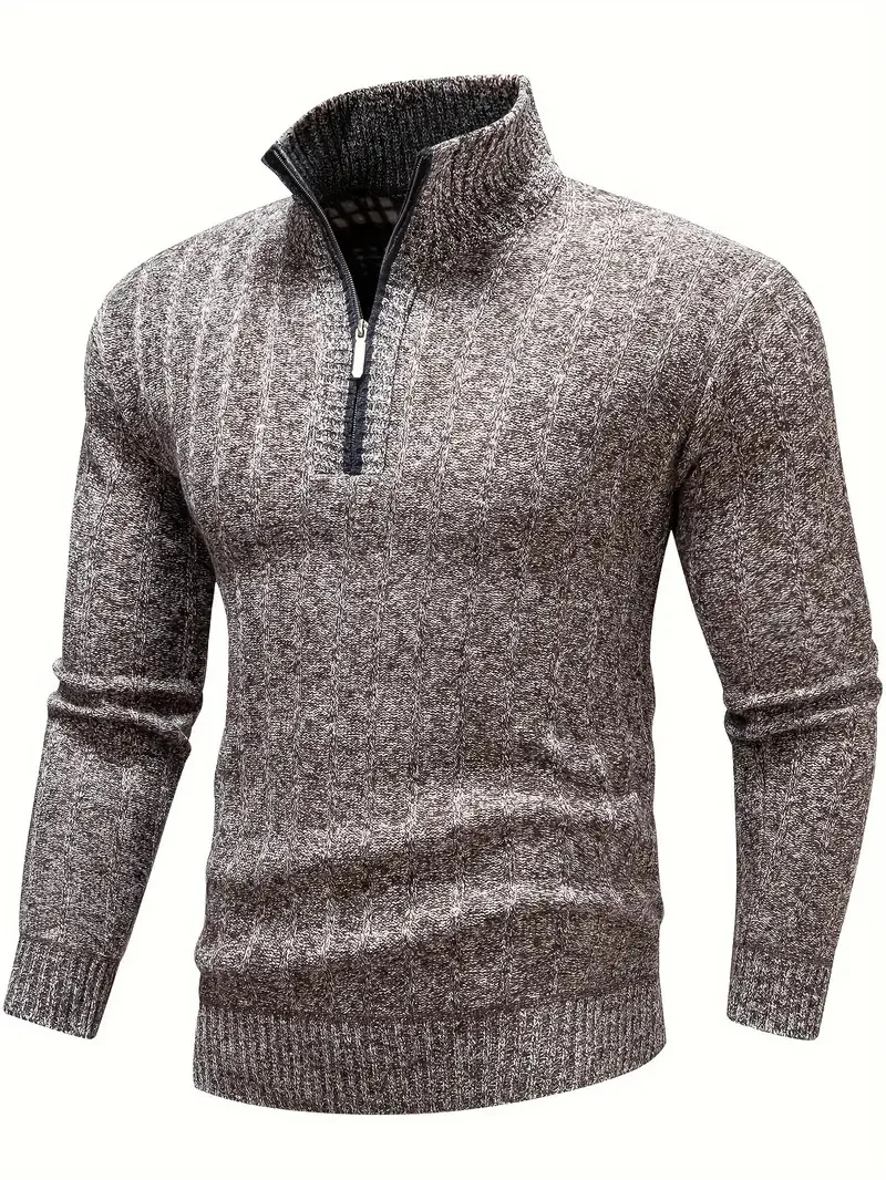 Herren Pullover Sweatshirt Troyer Pulli Sweater Stehkragen Zipper Langarmpulli