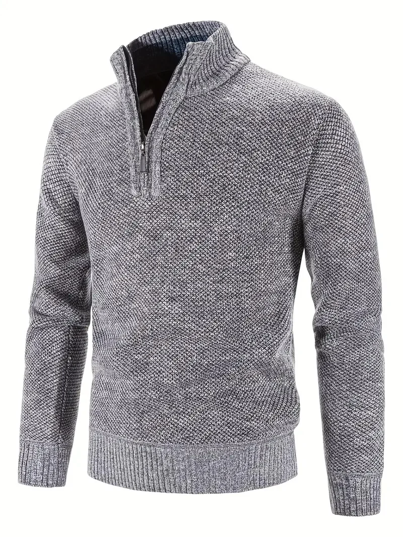 Herren Pullover Sweatshirt Troyer Pulli Sweater Stehkragen Zipper Langarmpulli