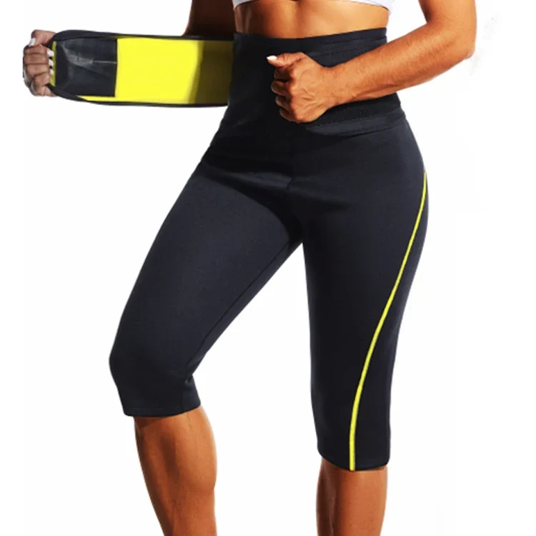 Damen Neopren Sauna Hose Schwitzhose Yogahose Thermoeffekt Abnehmen Hose Leggins