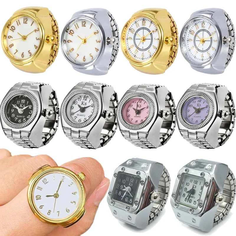 Fashion Fingeruhr Ringuhr Punk Finger Mini Uhr Quarzuhr Ring Herren Damen