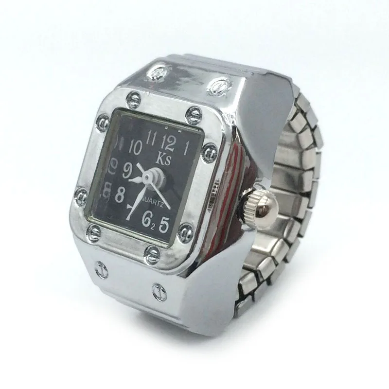 Fashion Fingeruhr Ringuhr Punk Finger Mini Uhr Quarzuhr Ring Herren Damen