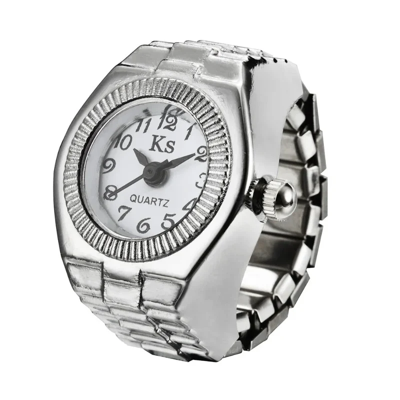Fashion Fingeruhr Ringuhr Punk Finger Mini Uhr Quarzuhr Ring Herren Damen