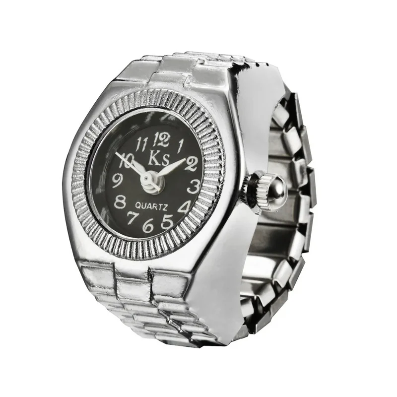 Fashion Fingeruhr Ringuhr Punk Finger Mini Uhr Quarzuhr Ring Herren Damen