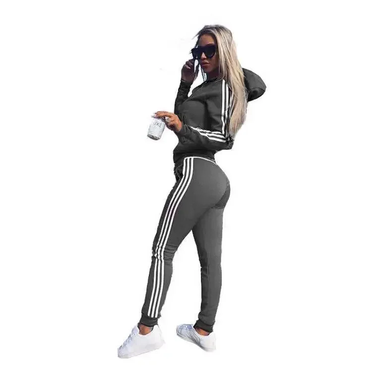 Damen Jogginganzug Jogging Trainingsanzug Fitnessanzug Freizeitanzug Hausanzug