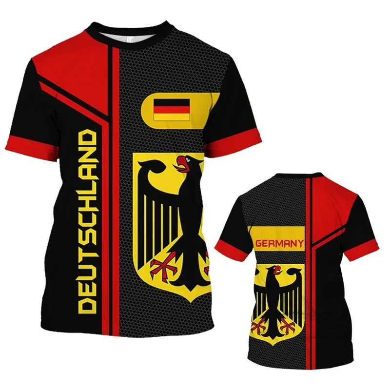 Kinder Deutschland T-Shirt Rundhals Unisex Sommer Fan Trikot Fashion Streetwear
