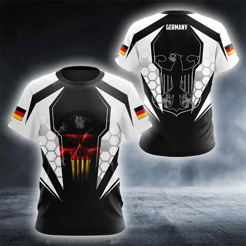 Kinder Deutschland T-Shirt Rundhals Unisex Sommer Fan Trikot Fashion Streetwear