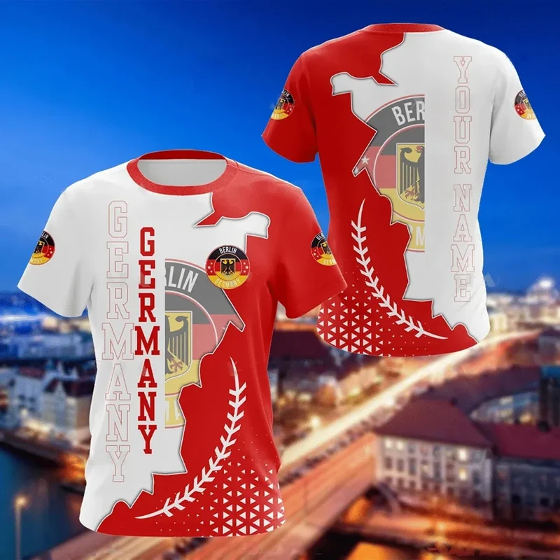 Kinder Deutschland T-Shirt Rundhals Unisex Sommer Fan Trikot Fashion Streetwear