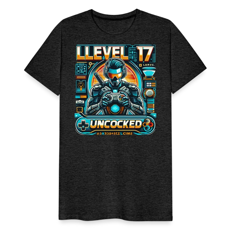 Gamer T-Shirt Top Level 17 Unlocked Fashion Herren Streetwear 100% Baumwolle