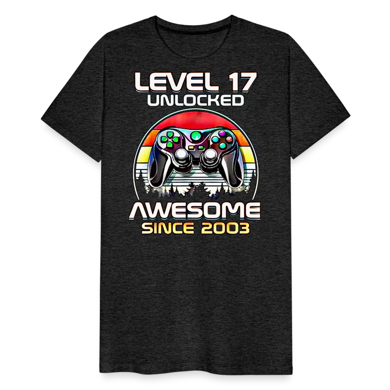 Gamer T-Shirt Top Level 17 Unlocked Fashion Herren Streetwear 100% Baumwolle