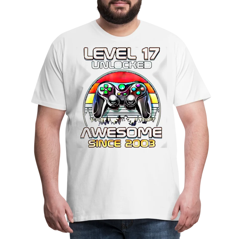 Gamer T-Shirt Top Level 17 Unlocked Fashion Herren Streetwear 100% Baumwolle