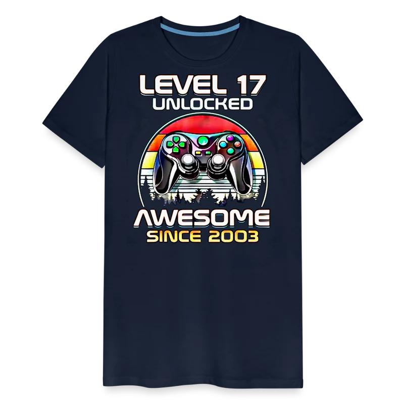 Gamer T-Shirt Top Level 17 Unlocked Fashion Herren Streetwear 100% Baumwolle