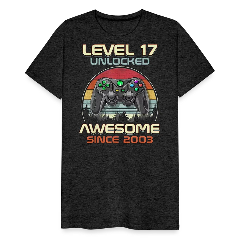 Gamer T-Shirt Top Level 17 Unlocked Fashion Herren Streetwear 100% Baumwolle