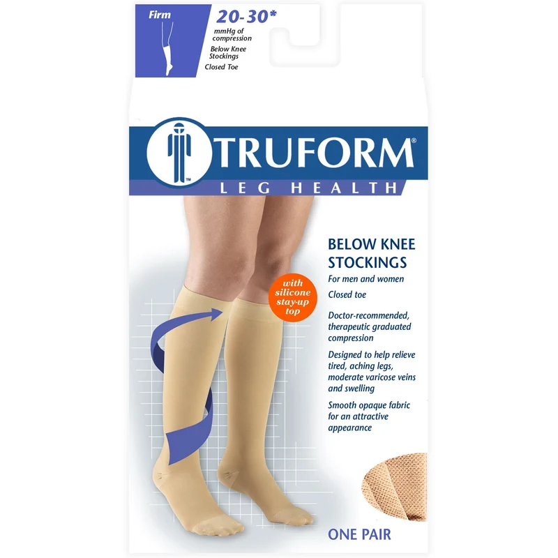 TRUFORM® Knee High 20-30 mmHg w/ Silicone Dot Top