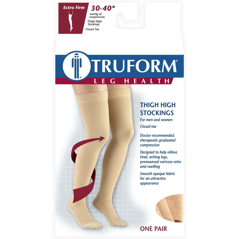TRUFORM® Thigh High 30-40 mmHg w/ Silicone Dot Top