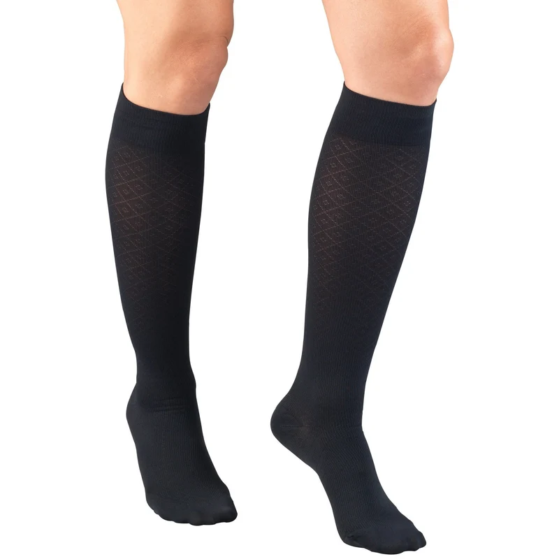 TRUFORM® Women's Trouser Knee High 15-20 mmHg, Diamond Pattern