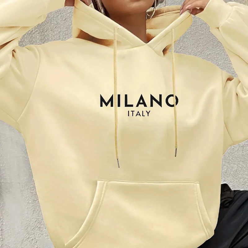 Milano Kapuzenpullover Sweatshirt Hoodie Pulli Damen Kapuzenpulli Streetwear