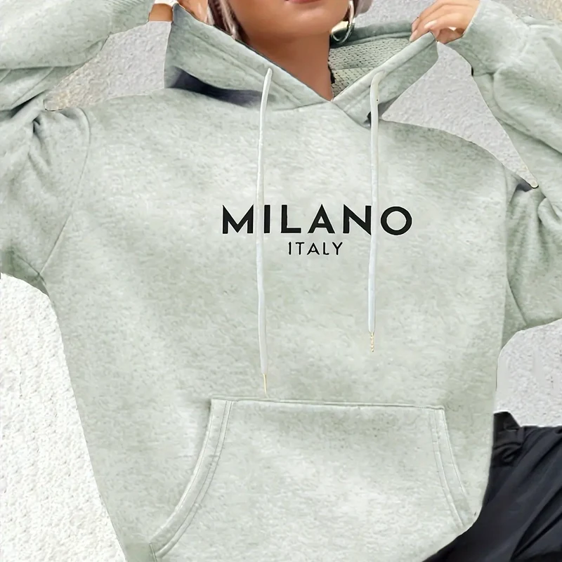 Milano Kapuzenpullover Sweatshirt Hoodie Pulli Damen Kapuzenpulli Streetwear