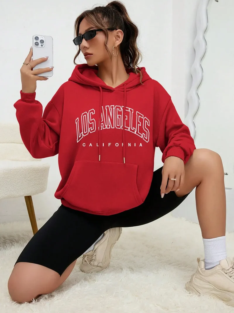 Los Angeles Kapuzenpullover Sweatshirt Hoodie Pulli Damen Kapuzenpulli Shirt