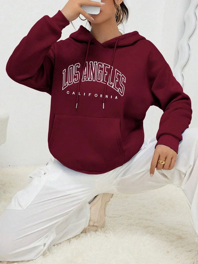 Los Angeles Kapuzenpullover Sweatshirt Hoodie Pulli Damen Kapuzenpulli Shirt