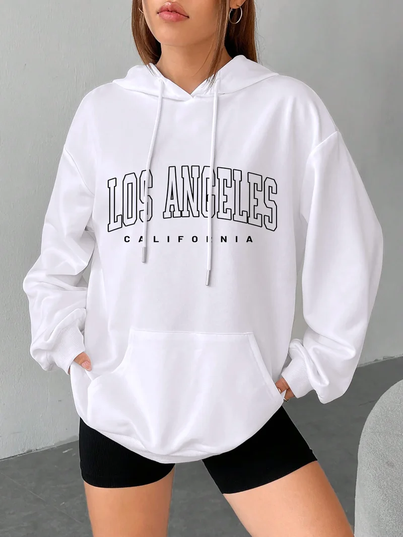 Los Angeles Kapuzenpullover Sweatshirt Hoodie Pulli Damen Kapuzenpulli Shirt