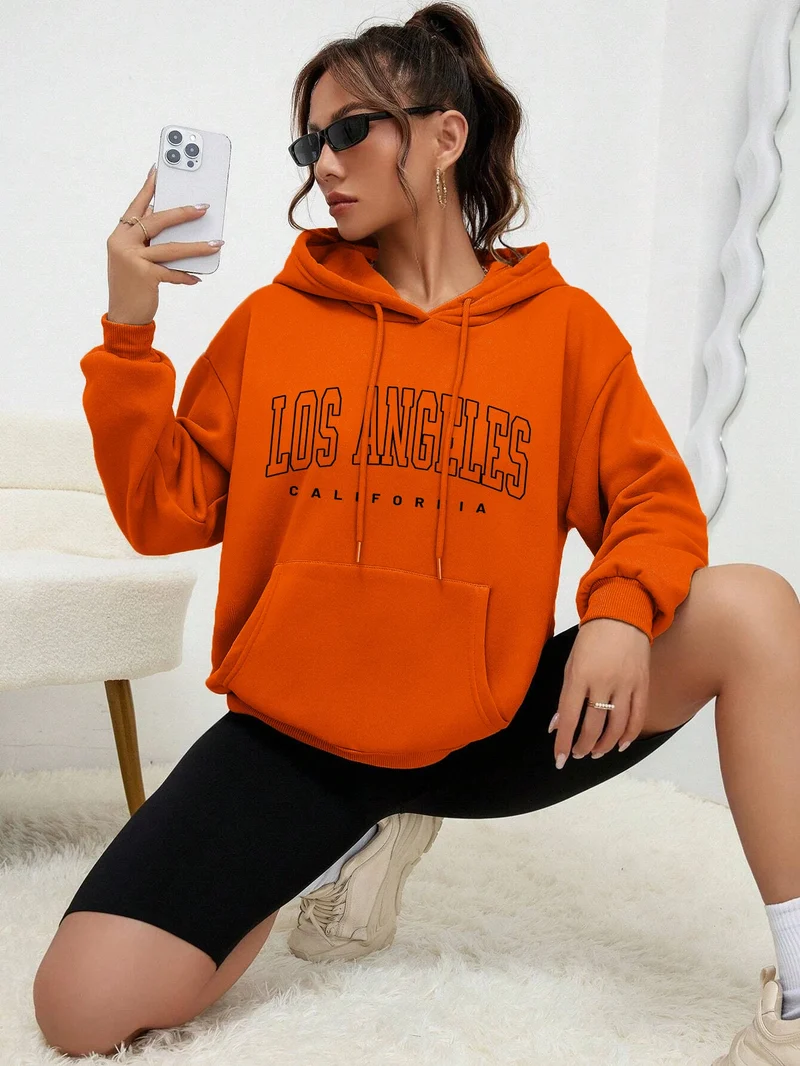 Los Angeles Kapuzenpullover Sweatshirt Hoodie Pulli Damen Kapuzenpulli Shirt